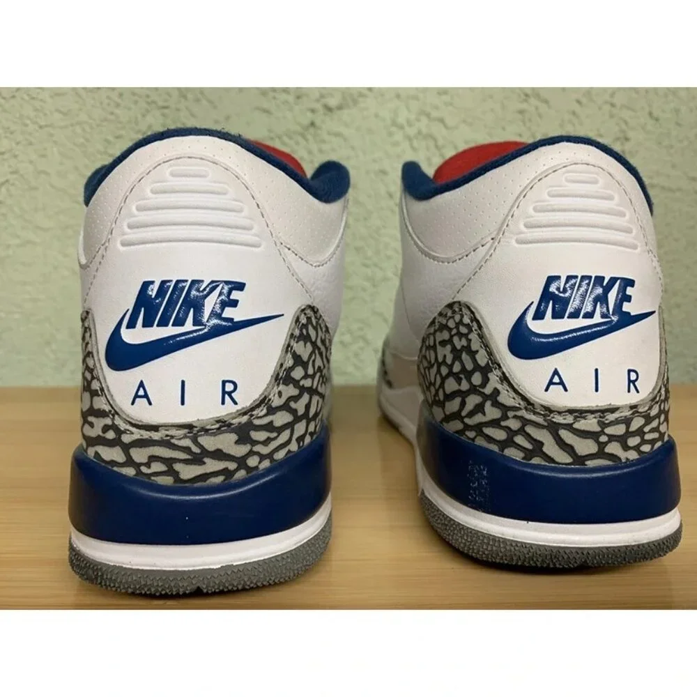 RARE🚀 Nike Air Jordan 3 Retro True Blue 2016 White Red 854261-106 Youth‎ Size 5